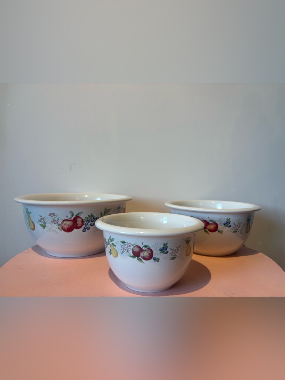 Corelle White Stoneware Bowl set of 3 with Black Coordinates Logo